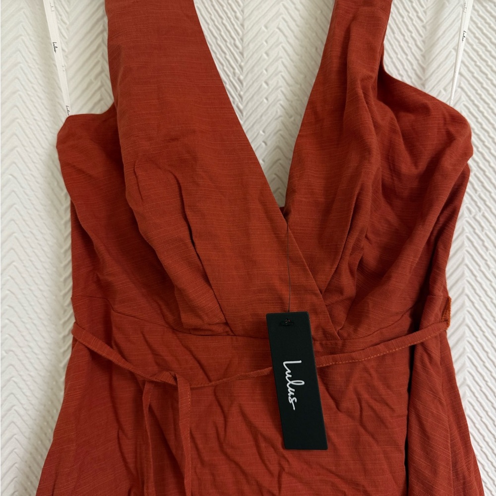 Lulu's Rust Halter Maxi Dress - Picture 4 of 9